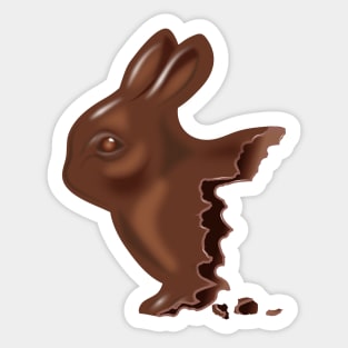 half eaten chocolate Easter bunny Sticker